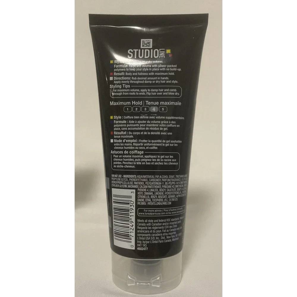 2 PACK L'Oreal Paris Studio Line INVISI Gel, MAX Hold Volumizing 6.8oz TWO NEW